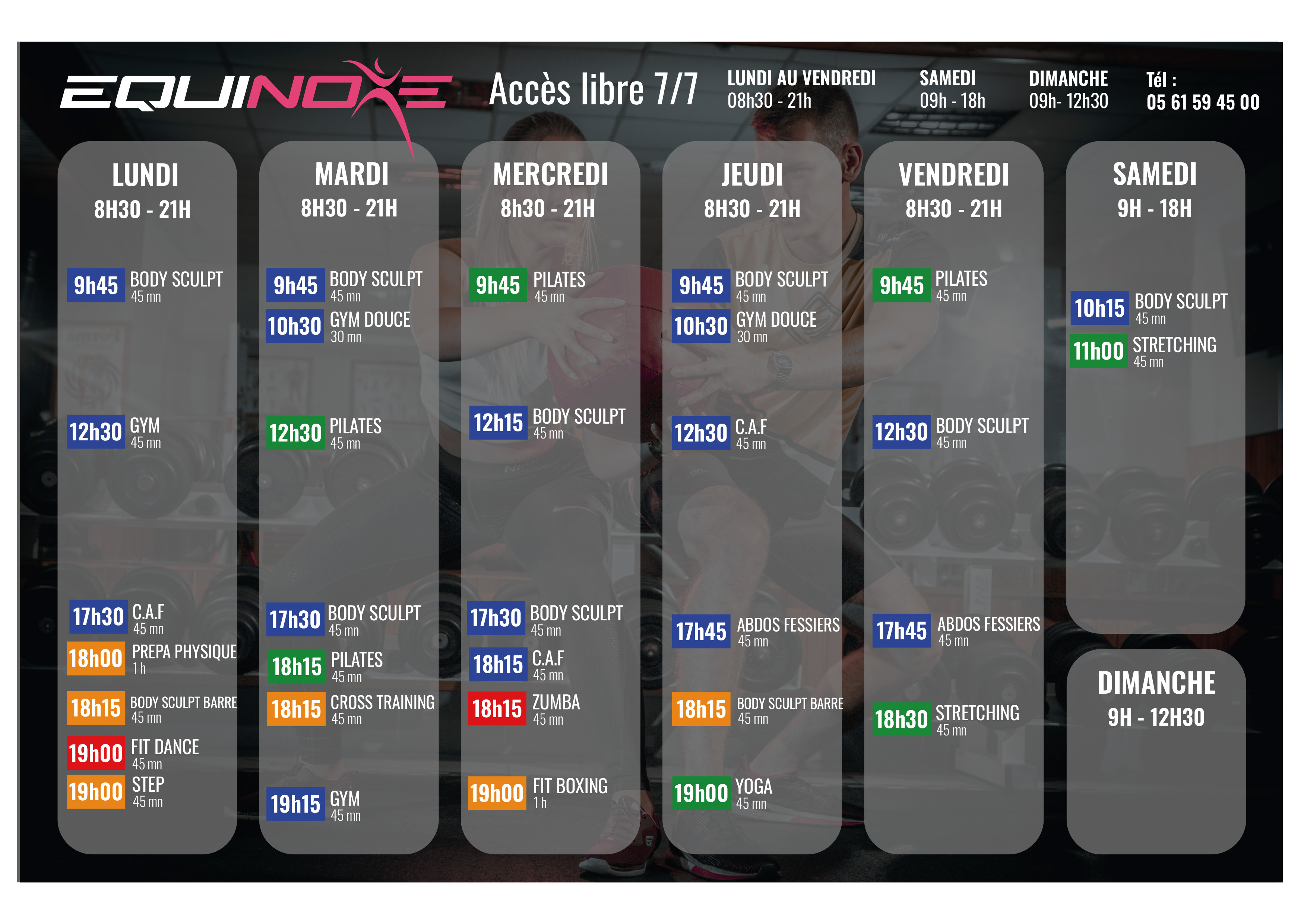 Planning des cours en salle